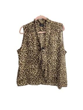 Plus Size Women’s Summer Sleeveless Shirt Dress Cheetah Print Fierce Y2K